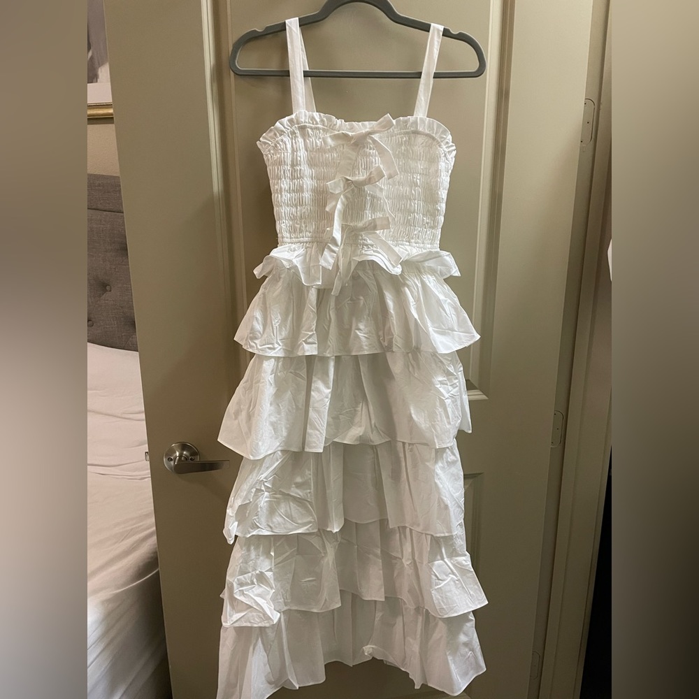 English Factory white tiered maxi dress